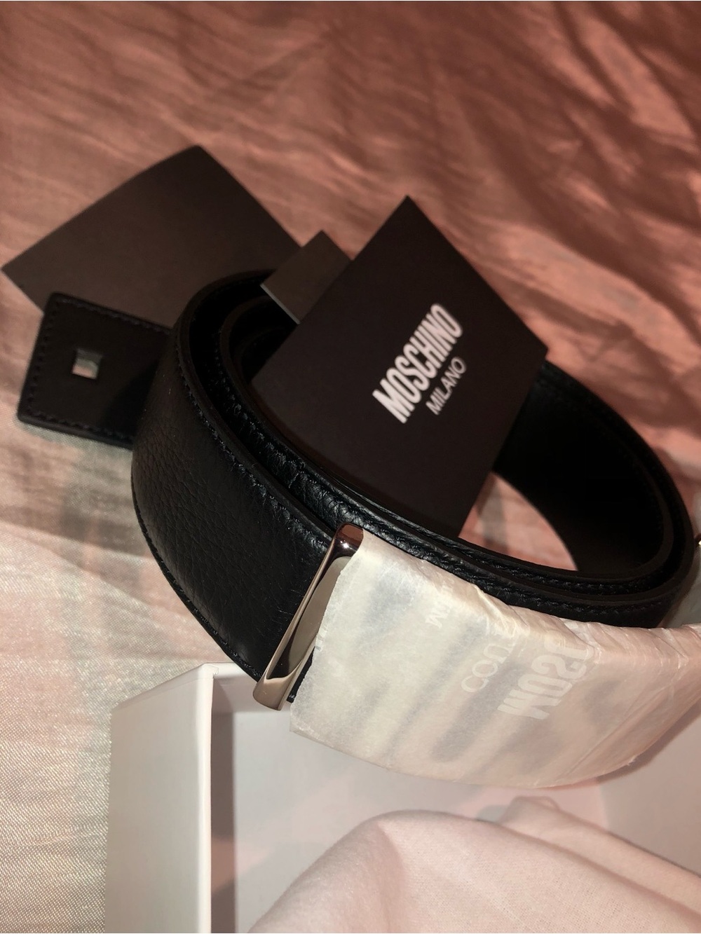 Moschino Silver Men's Belt